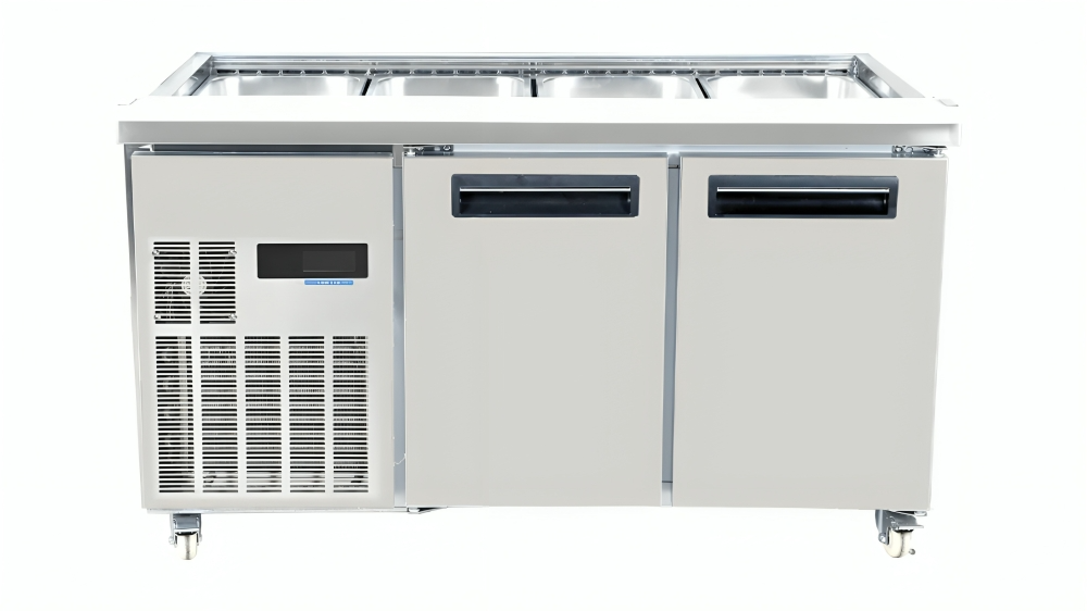 Thermaster PG150FA-XB Commercial 2-Door Cold Bench Salad Station 4x1/1 GN Pan