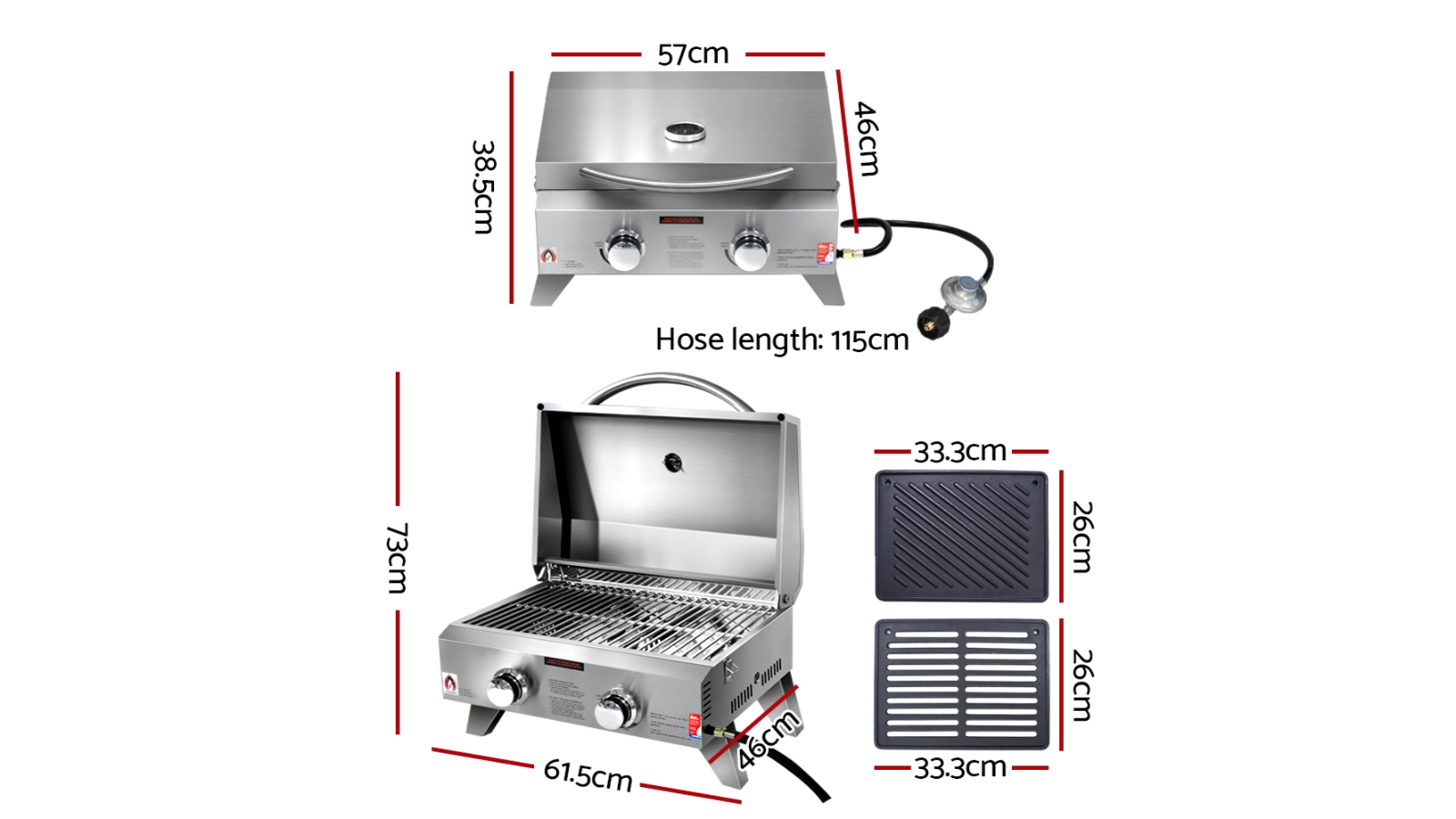 Grillz Portable Gas BBQ Grill Harvey Norman