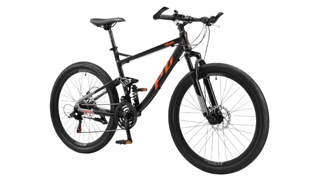 Progear Black Ember Trail Dual Suspension MTB Road Bike - 26 x 17inch