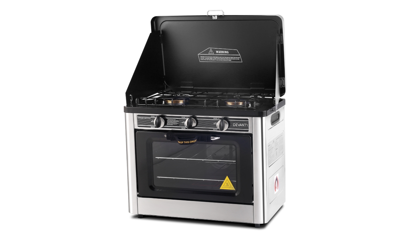 Devanti 3 Burner Portable Oven - Silver & Black main image 1
