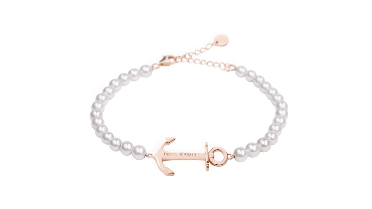 Paul Hewitt Anchor Spirit Pearl Bracelet - White