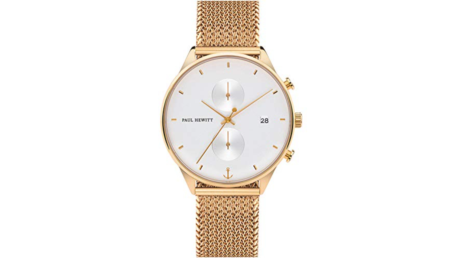 Paul Hewitt White Sand Woven Watch - Gold