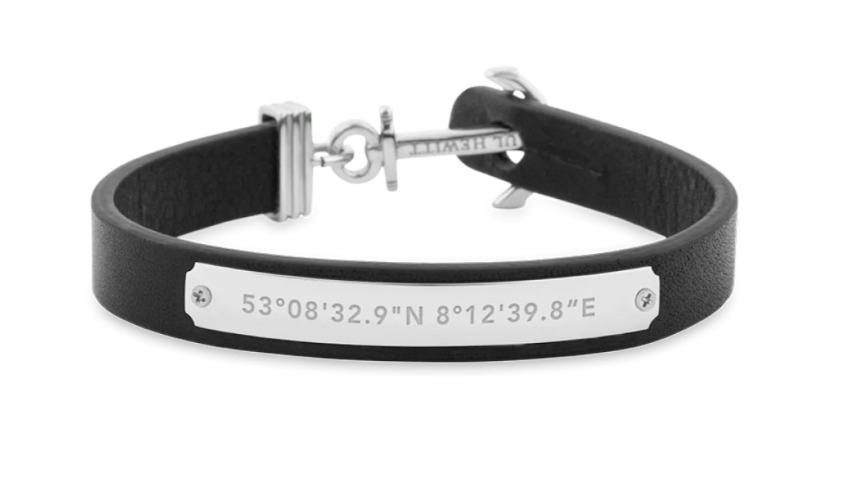 Paul Hewitt Silver/Black Signum Male Coordinates Bracelet - Medium