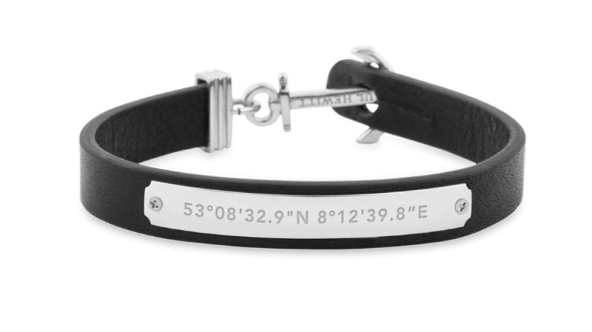 Paul Hewitt Silver/Black Signum Male Coordinates Bracelet