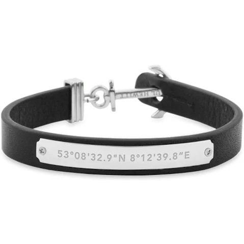 Paul Hewitt Silver/Black Signum Male Coordinates Bracelet