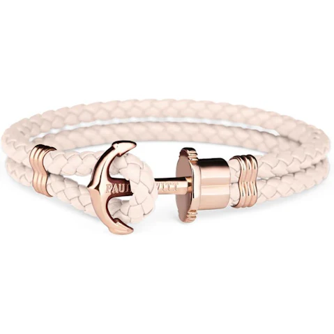 Paul Hewitt Rose Gold/Pink Rose Phrep Leather Bracelet