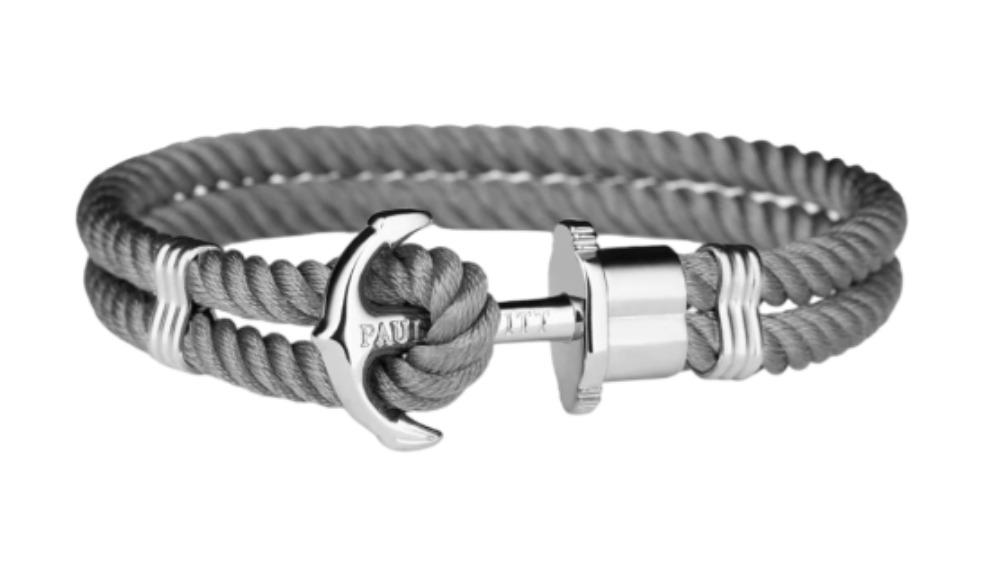 Paul Hewitt Silver/Grey Phrep Nylon Bracelet - Medium