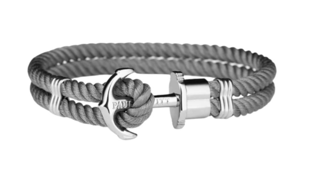 Paul Hewitt Silver/Grey Phrep Nylon Bracelet