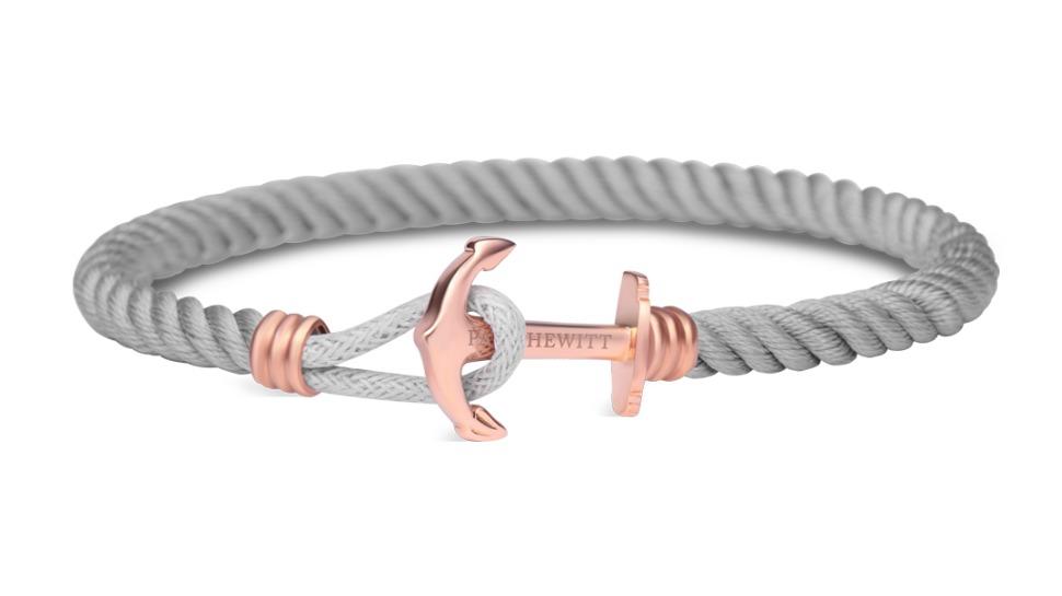 Paul Hewitt Gold/Grey Phrep Lite Nylon Rose Gold Bracelet