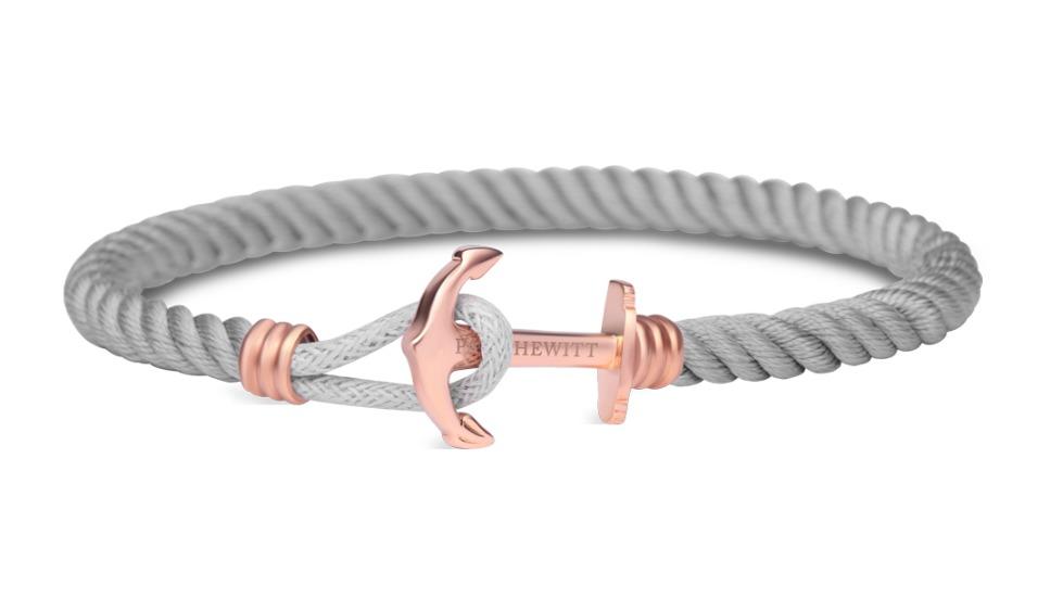 Paul Hewitt Gold/Grey Phrep Lite Nylon Rose Gold Bracelet - Small