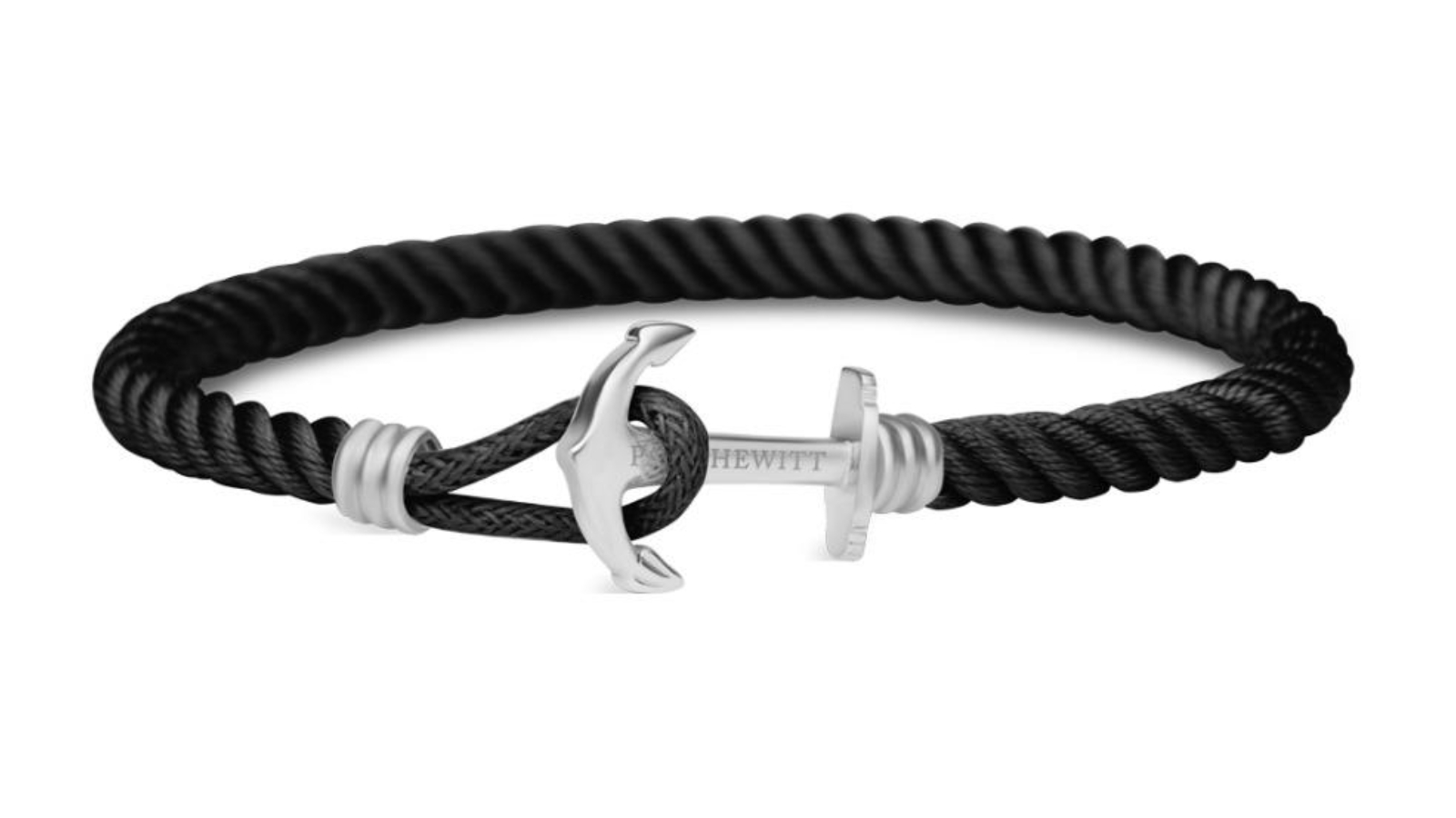 Paul Hewitt Silver/Black Phrep Lite Nylon Bracelet