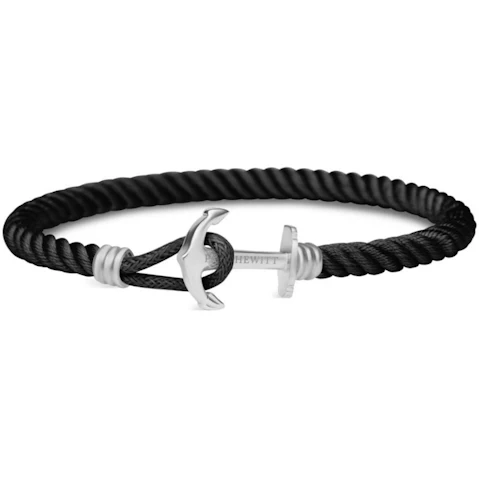 Paul Hewitt Silver/Black Phrep Lite Nylon Bracelet