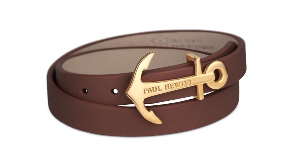 Paul Hewitt Medium North Bound Bracelet - Gold/Brown