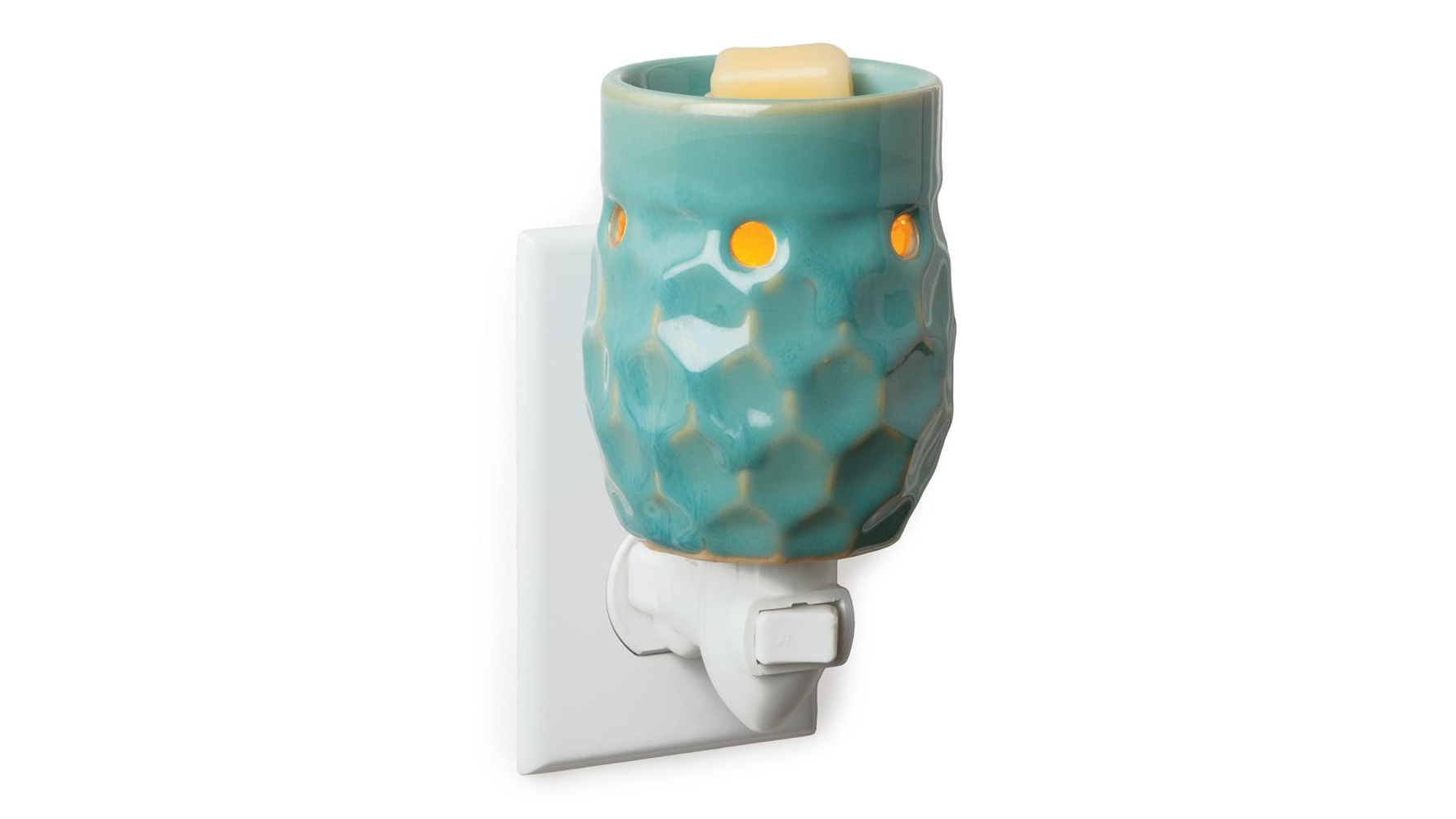 Candle Warmers Etc. Honeycomb Turquoise Pluggable Fragrance Warmer