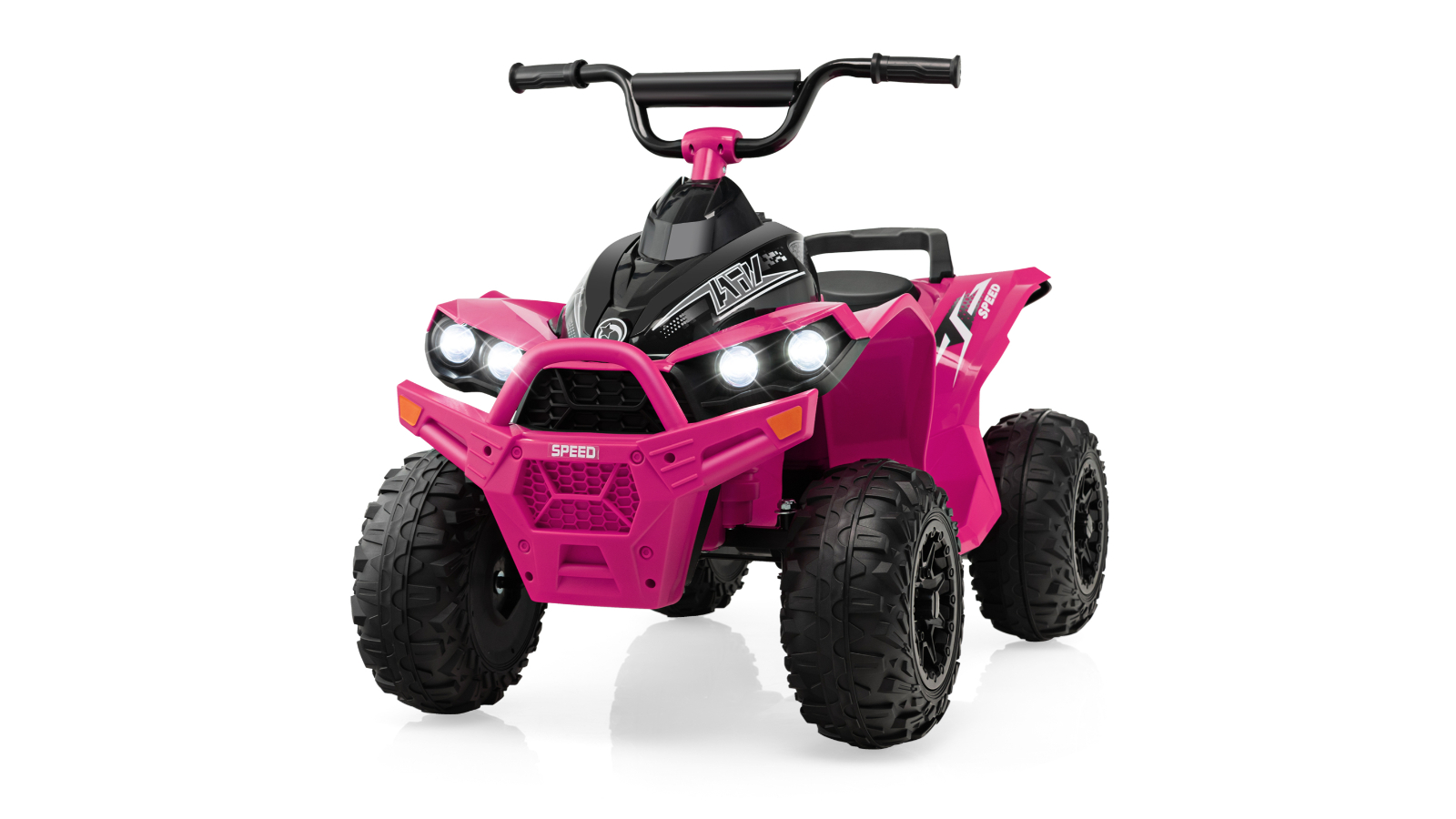 Costway 12V ATV Battery Powered Ride-On Car Toy with Headlights and Horn and Music - Pink