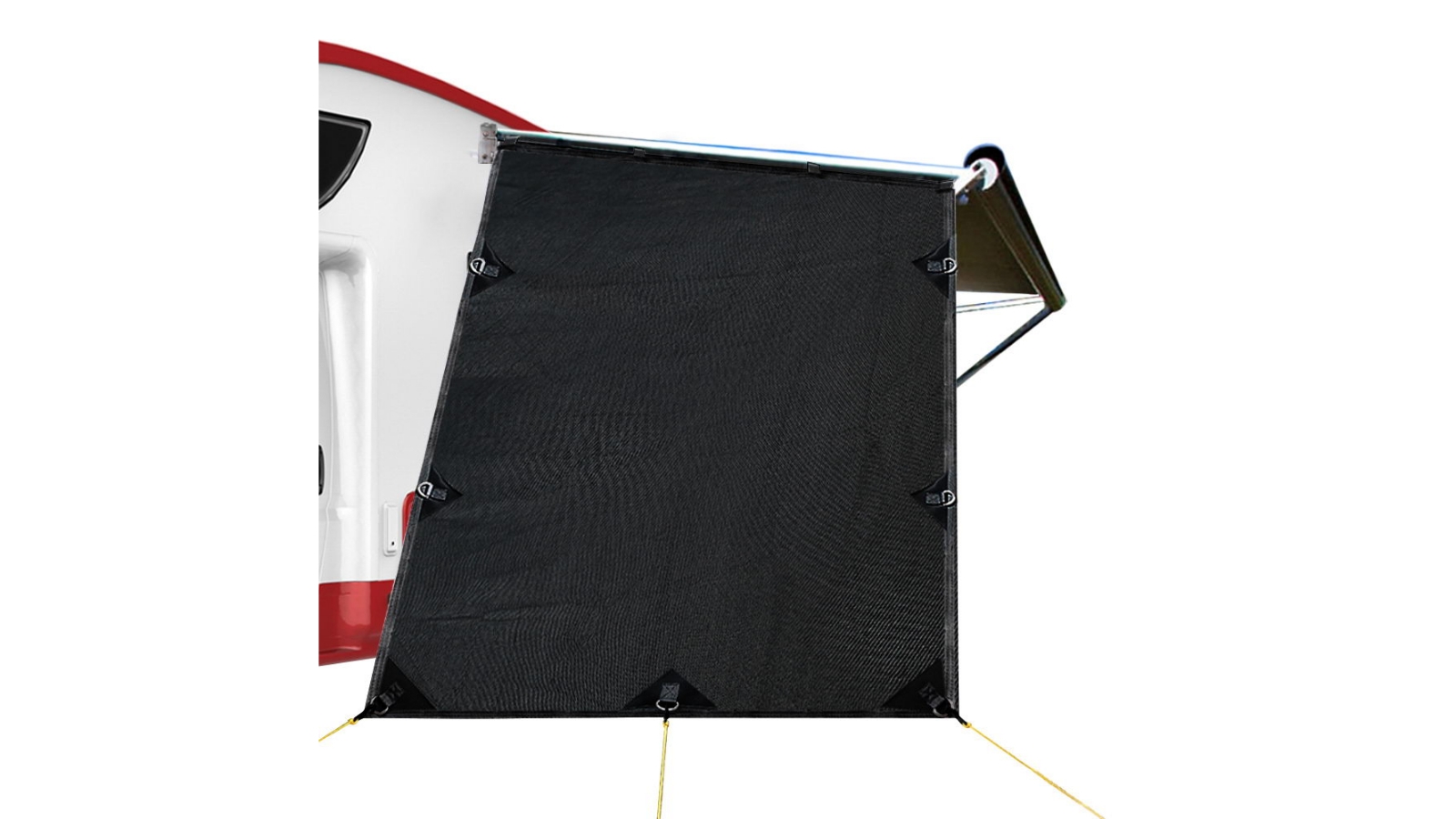 Weisshorn Black Caravan Privacy Screen Side Sun Shade - 1.95 x 2.2 Metre