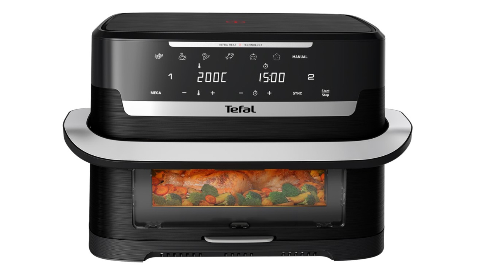 Tefal 9L Ever Fry Infra Heat Flex Detachable Front Air Fryer - Black
