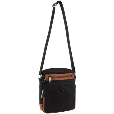 Pierre Cardin Nylon Anti-Theft Cross Body Bag in Black