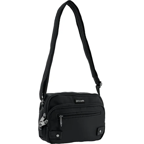 Pierre Cardin 23 x 9 x 16cm Nylon Anti-Theft Cross-Body Bag - Black