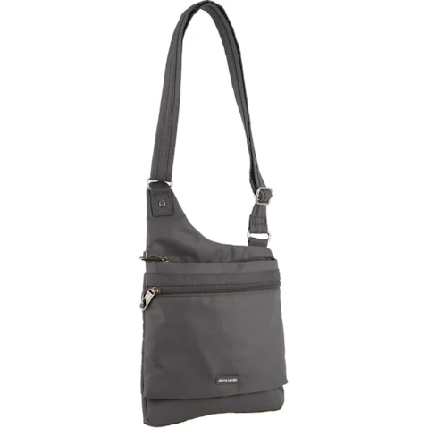 Pierre Cardin Nylon Anti-Theft Cross-Body Bag - Grey