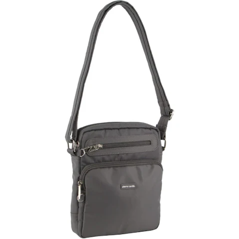 Pierre Cardin Nylon Anti-Theft Cross Body Bag in Grey