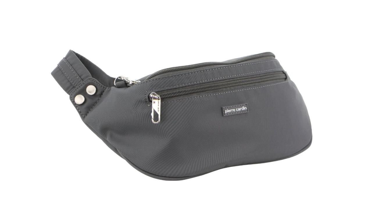 Pierre Cardin Nylon Anti-Theft Waist Bag - Grey