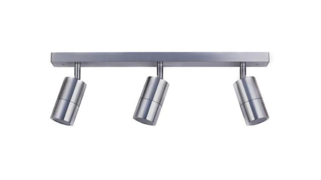IP44 3 Heads Adjustable GU10 Rectangular Bar Pillar Light - Titanium
