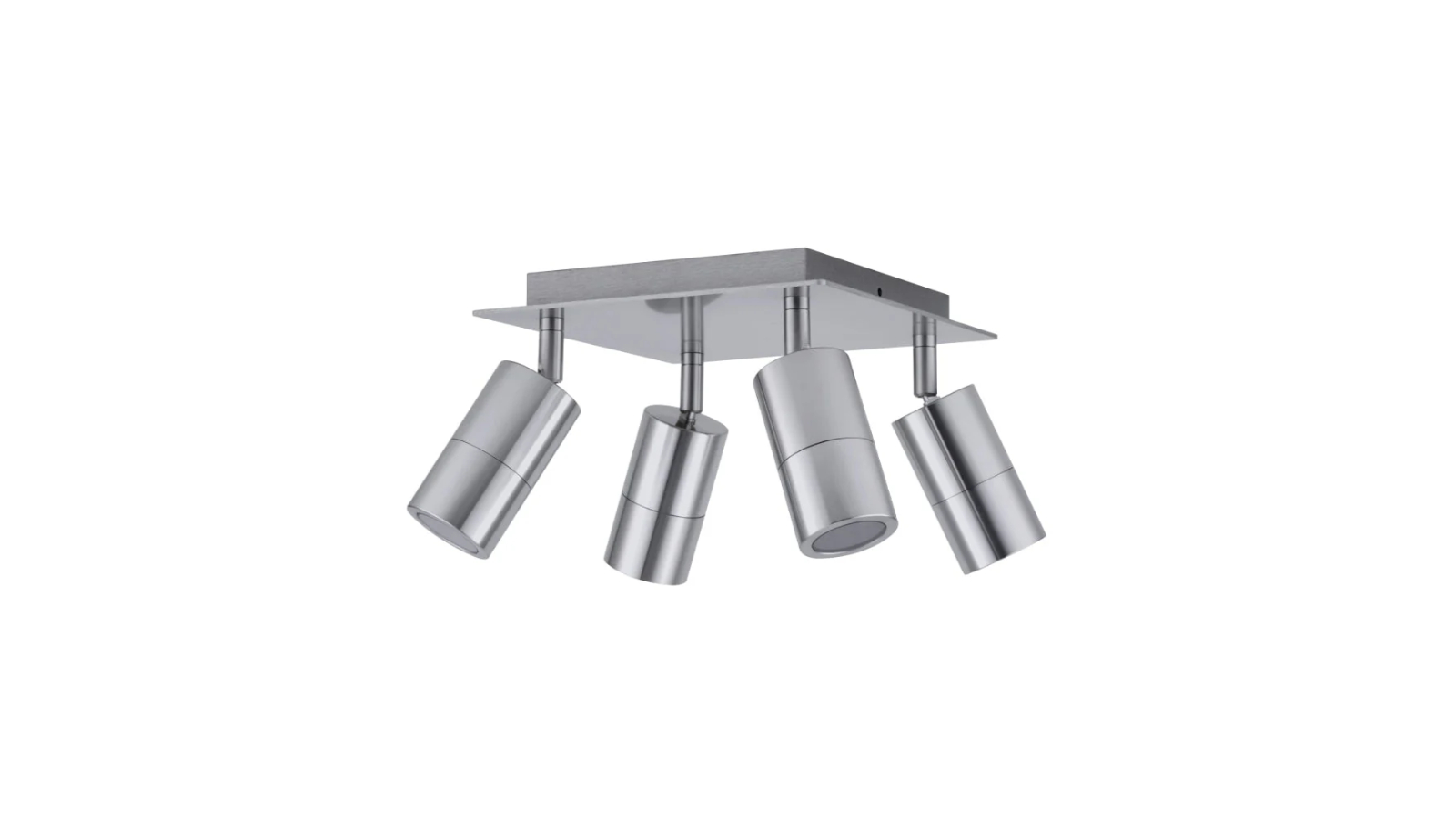 IP44 4 Heads Adjustable GU10 Square Back Plate Bar Pillar Light - Titanium