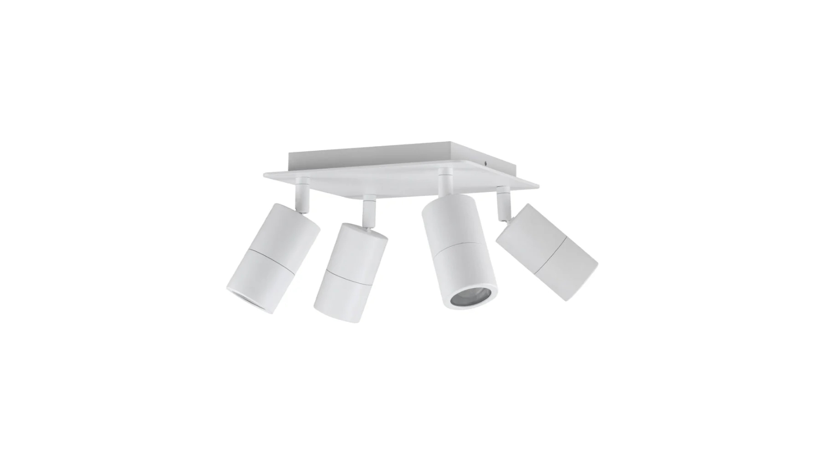 IP44 4 Heads Adjustable GU10 Square Back Plate Bar Pillar Light - White