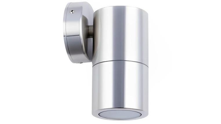 IP65 Single Fixed GU10 Round Back Plate Pillar Light - 316 Stainless Steel