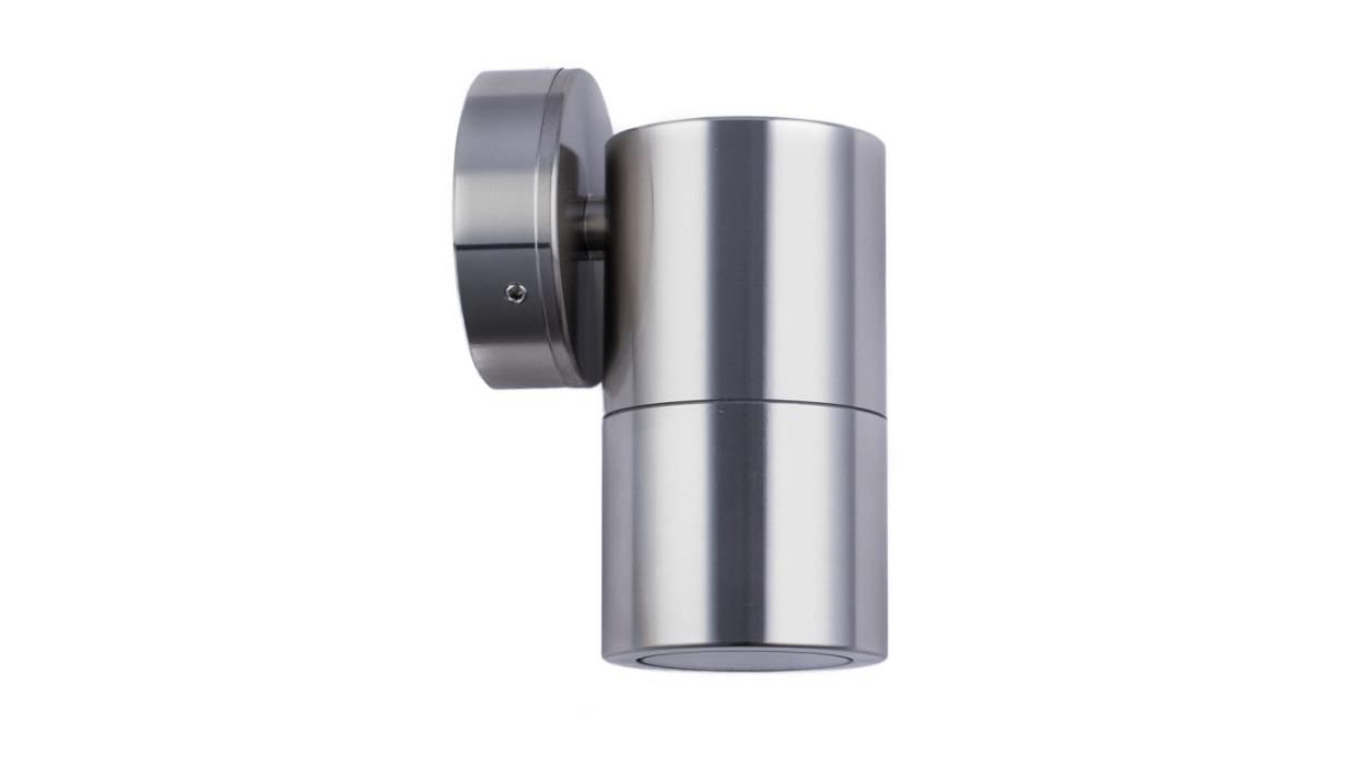 IP65 Single Fixed GU10 Round Back Plate Pillar Light - Titanium