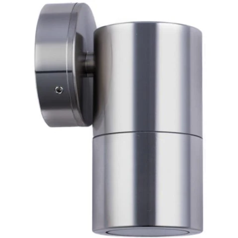 IP65 Single Fixed GU10 Round Back Plate Pillar Light - Titanium
