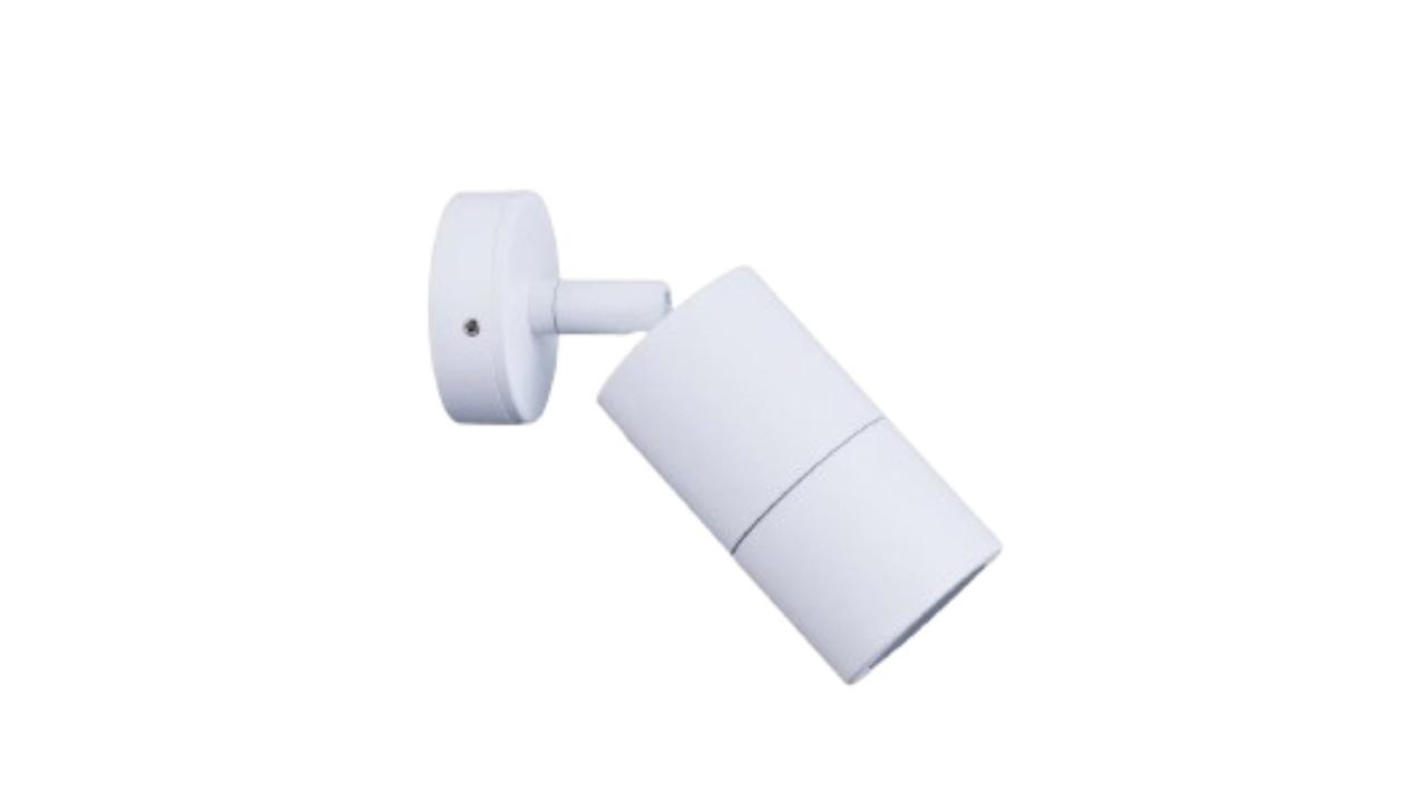 IP65 Single Adjustable 12V MR16 Round Back Plate Pillar Light - White