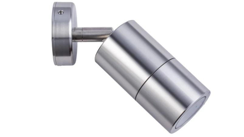 IP65 Single Adjustable GU10 Round Back Plate Pillar Light - 316 Stainless Steel