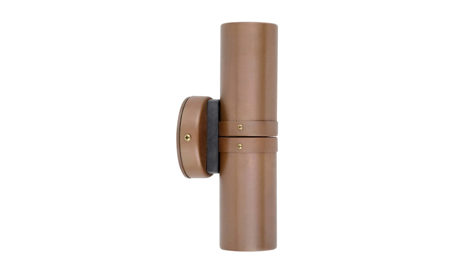 IP54 Up/Down GU10 Round Back Plate Anti-Glare Pillar Light - Aged Copper