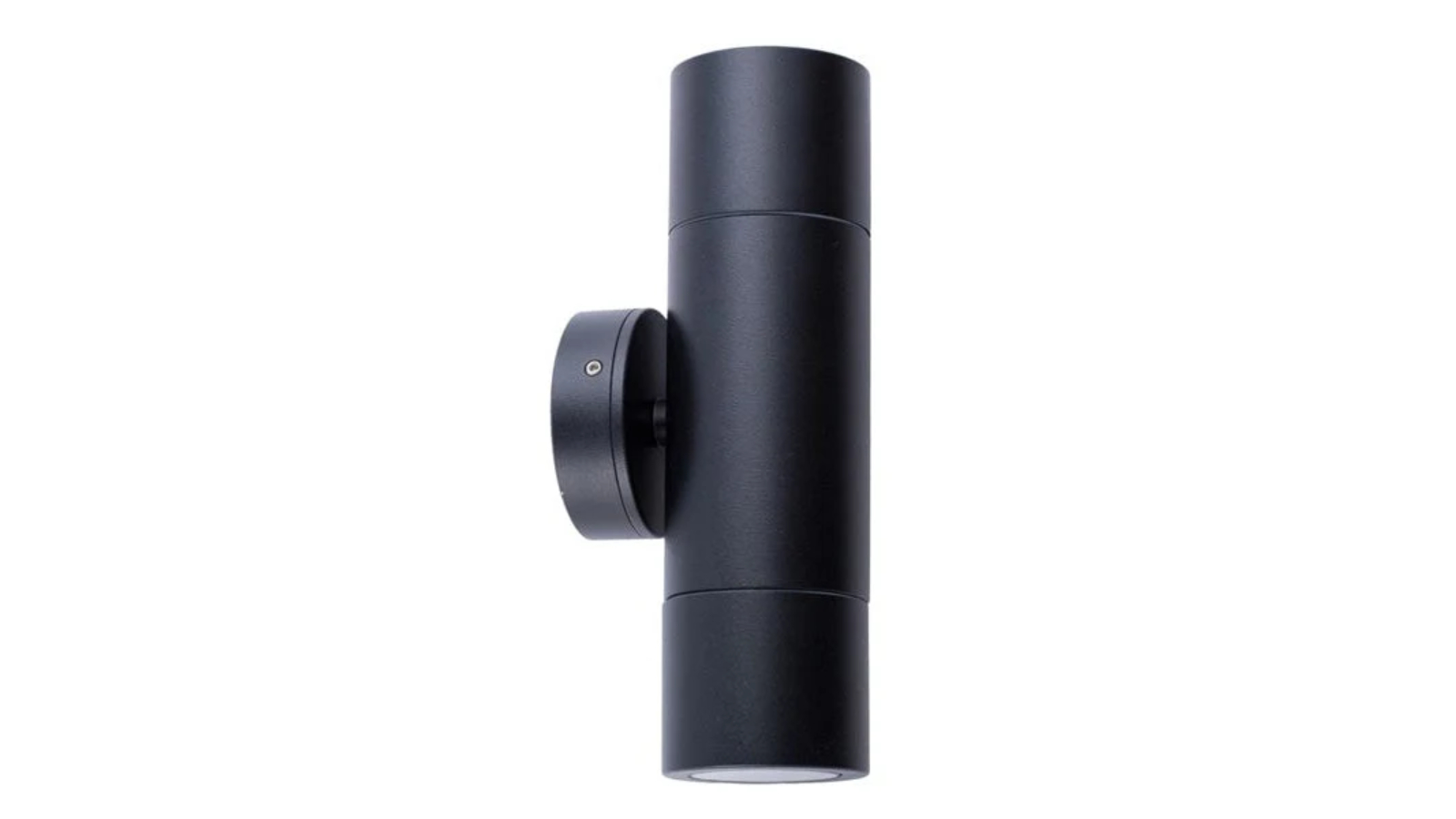 IP65 Up/Down GU10 Round Back Plate Pillar Light - Black