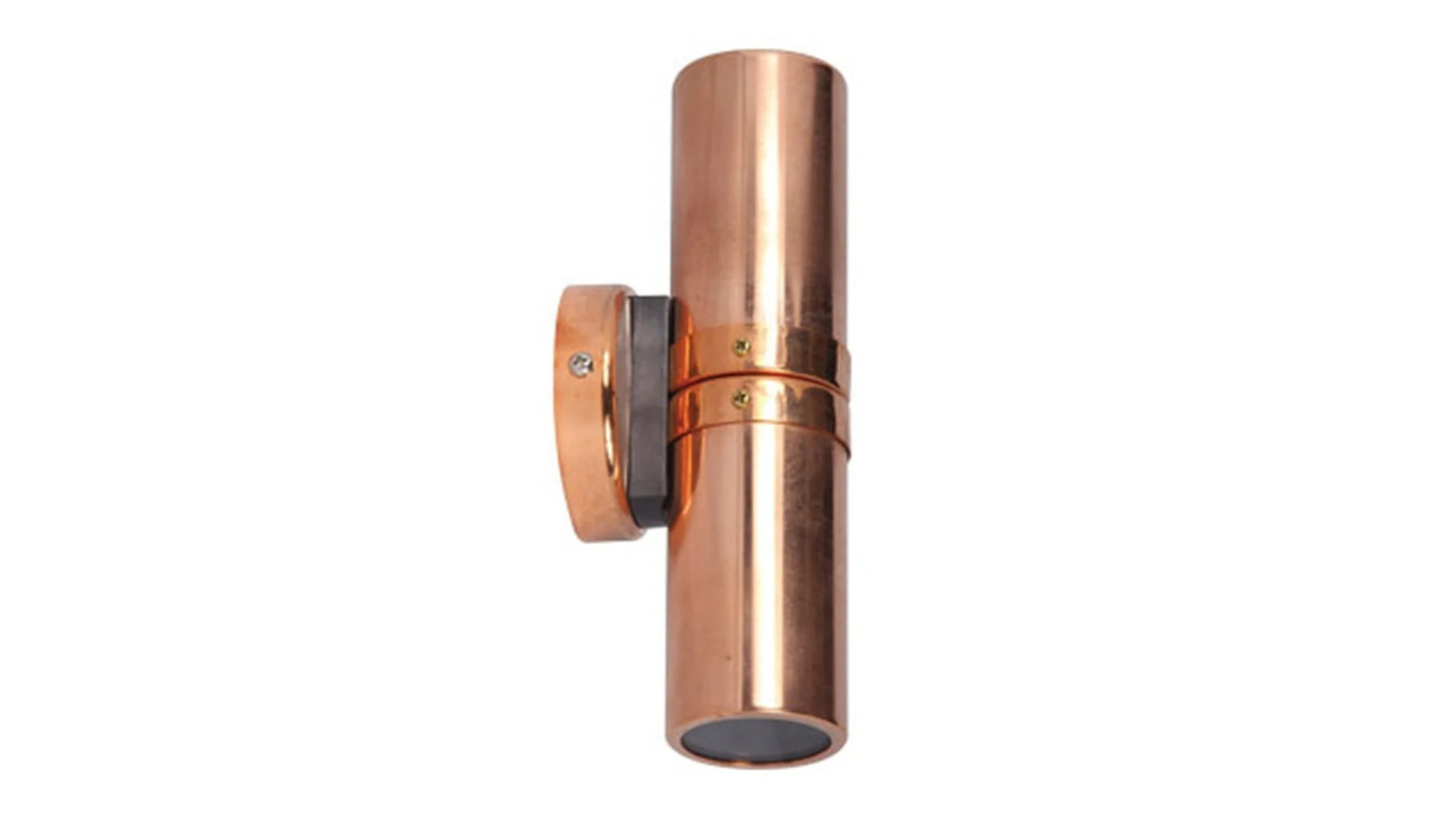 IP54 Up/Down GU10 Round Back Plate Anti-Glare Pillar Light - Copper