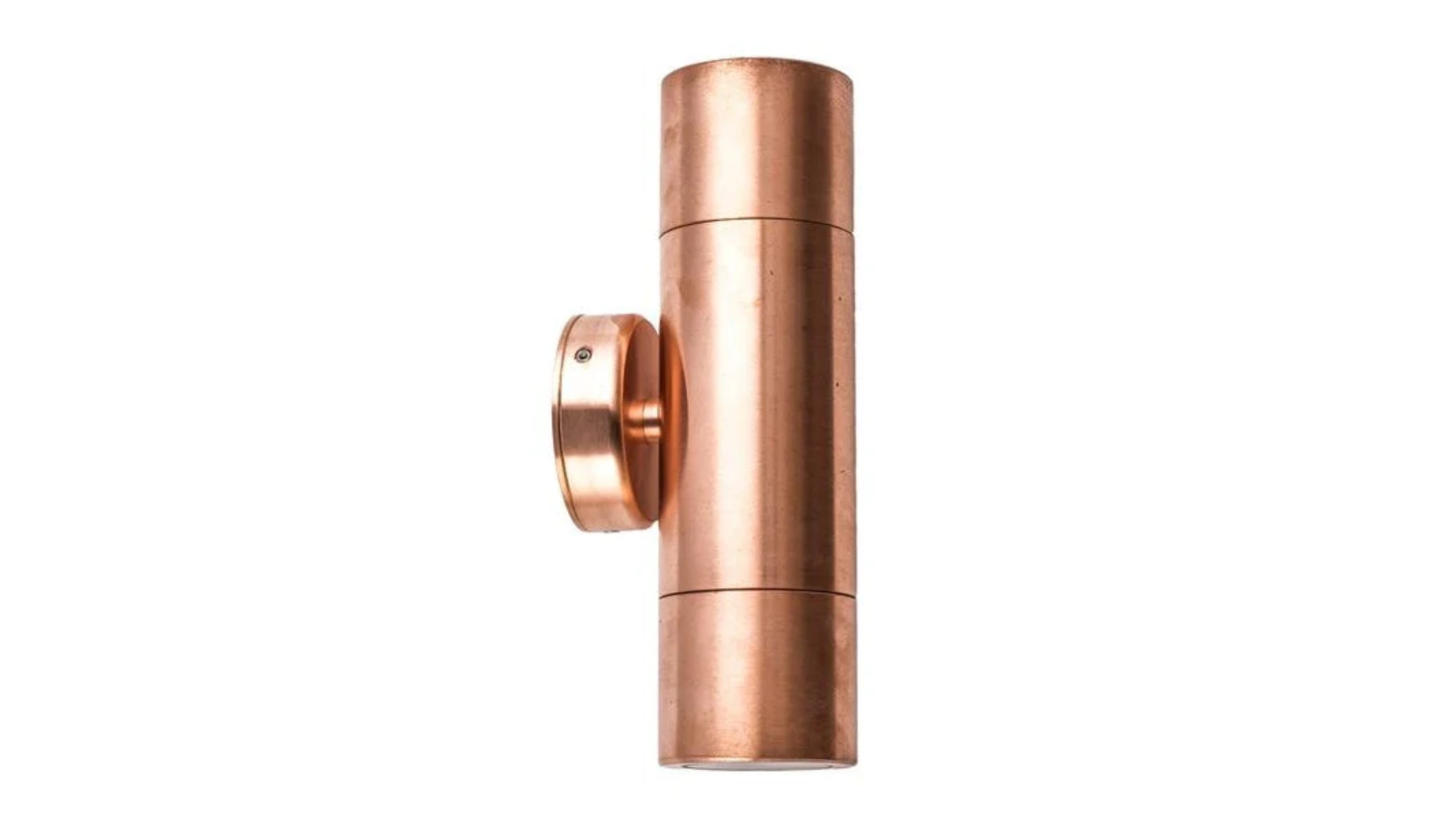 IP65 Up/Down GU10 Round Back Plate Pillar Light - Copper