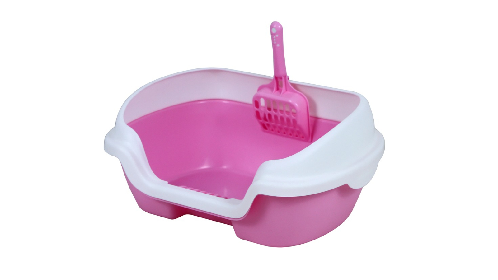 YES4PETS Small Portable Cat Litter Box Tray with Scoop - Pink