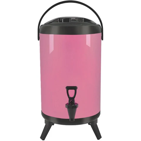 SOGA 18L Stainless Steel Milk Tea Barrel with Faucet - Pink