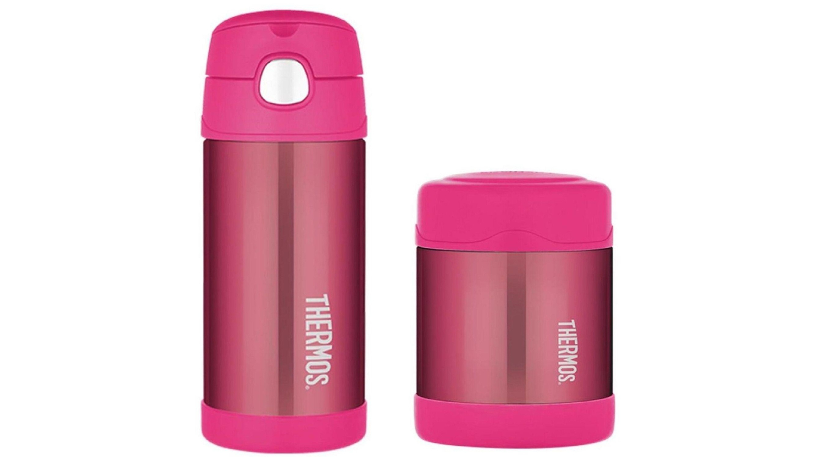 Thermos Funtainer Drink Bottle and Food Jar - Glossy Pink