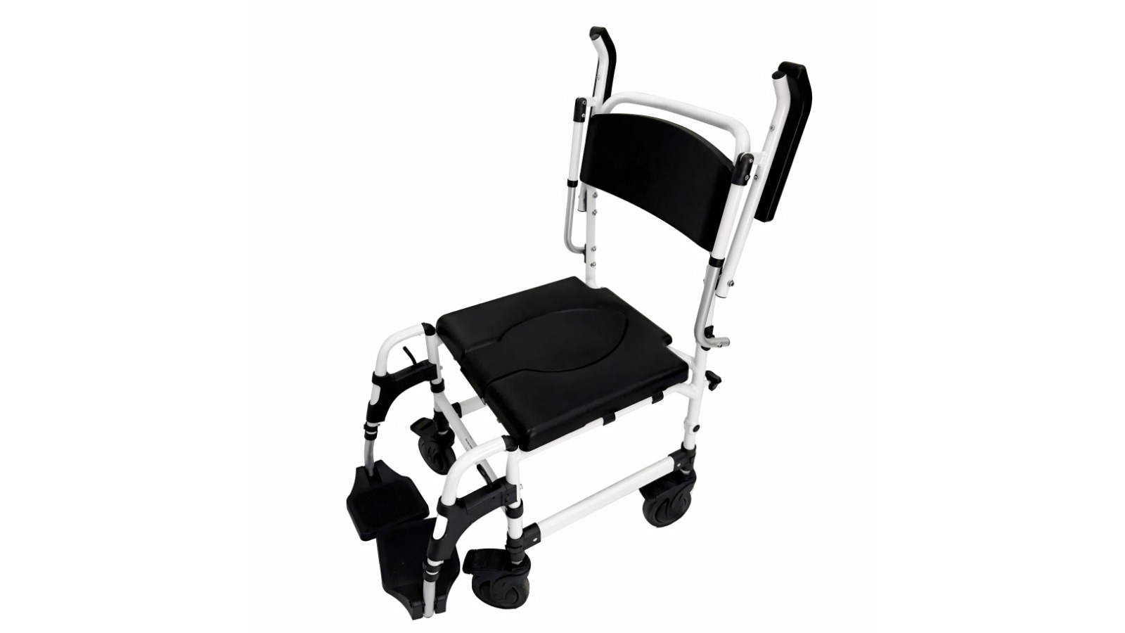Hubsite Pinnacle Deluxe Shower Commode Attendant Propelled Chair