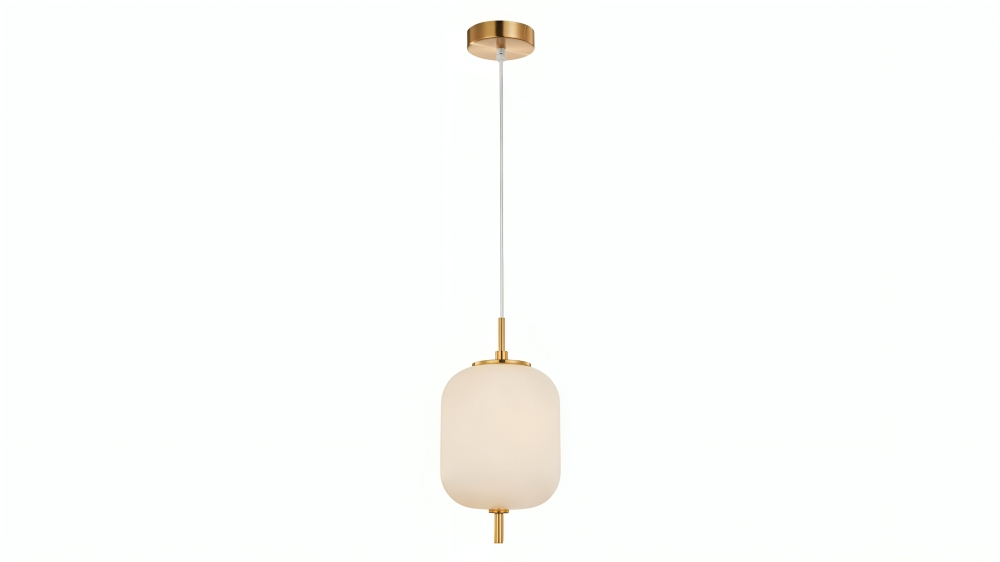 CLA Pino Jar Opal (Matte Finish) Glass with Brass Highlight Pendant Light