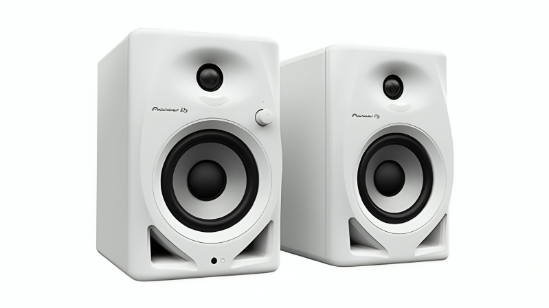 Pioneer DJ 2-Way LF 3/4inch HF D Class Amp Powered Loudspeaker 4inch Compact Monitor Pair - White