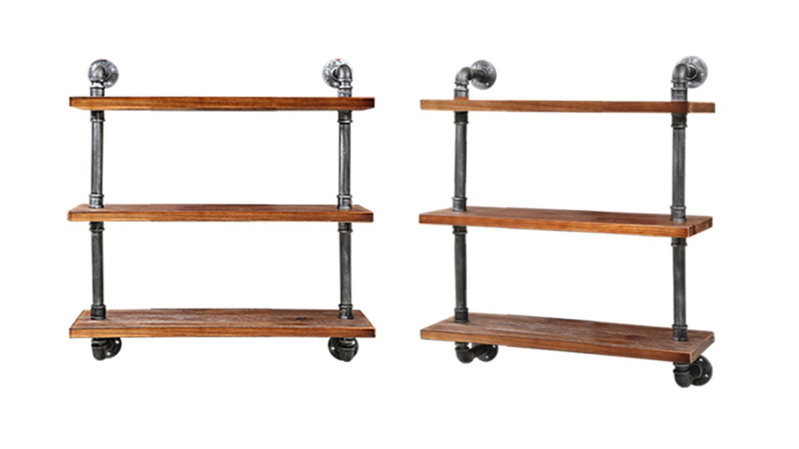 Artiss DIY Pipe Shelves Rustic Wall Bracket Display Industrial Bookshelf