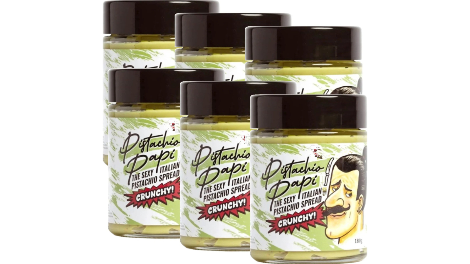 Pistachio 180g Papi Crunchy Italian Spread - Pack of 6