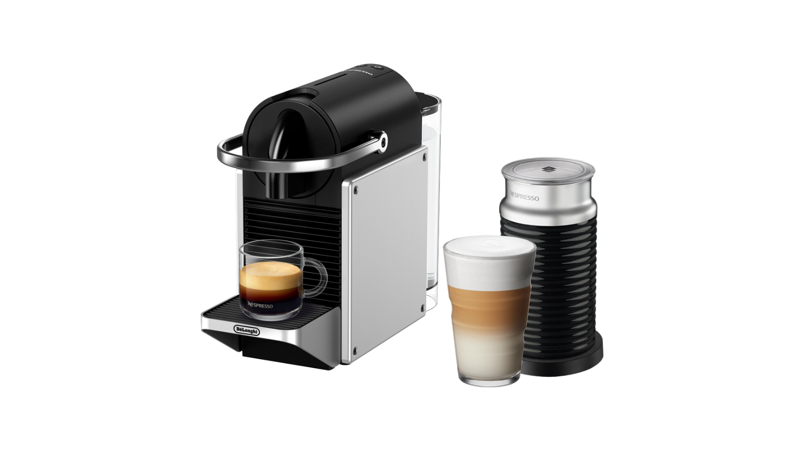 Nespresso Pixie Capsule Coffee Machine by Delonghi Silver Harvey Norman