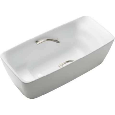 Toto Galalato 1700 Marble Freestanding Bath with Brushed Nickel Grips - Matte White