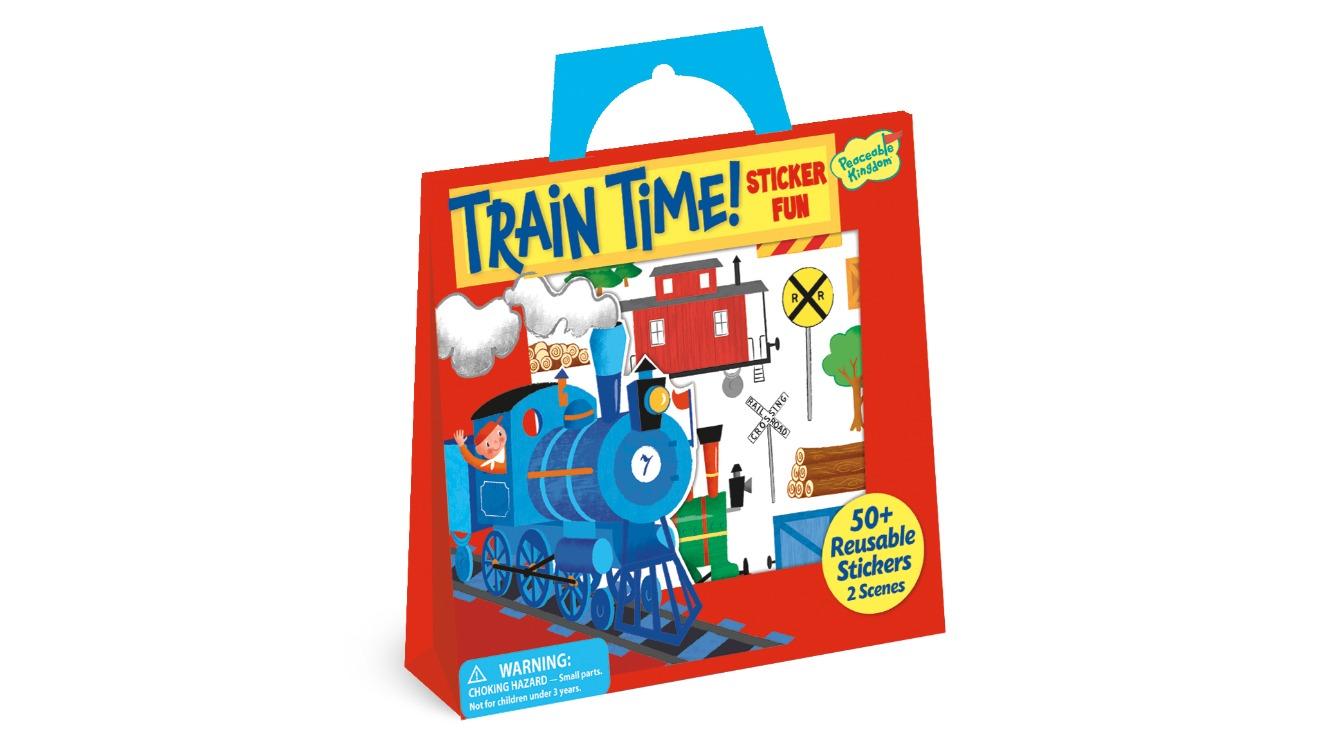 Peaceable Kingdom Train Time Reusable Sticker Tote