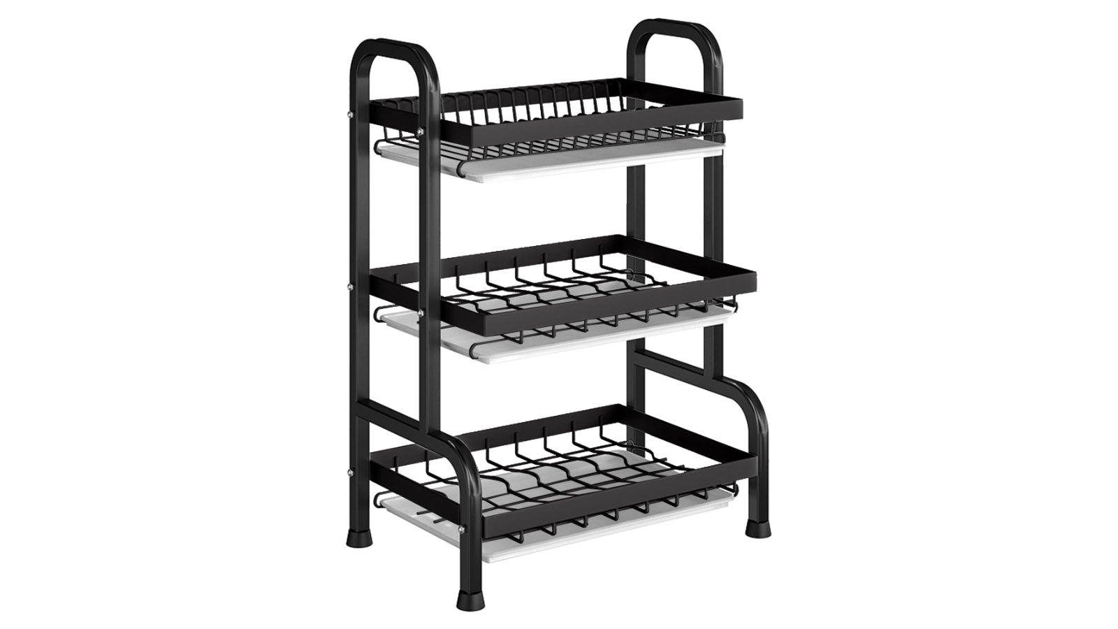 TODO 3-Tier Draining Shelf Bowl Plate Organizer Storage Rack with Water ...